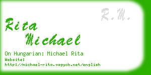 rita michael business card